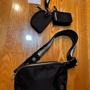 lululemon athletica Black Crossbody Bag and dual pouch bundle of 2